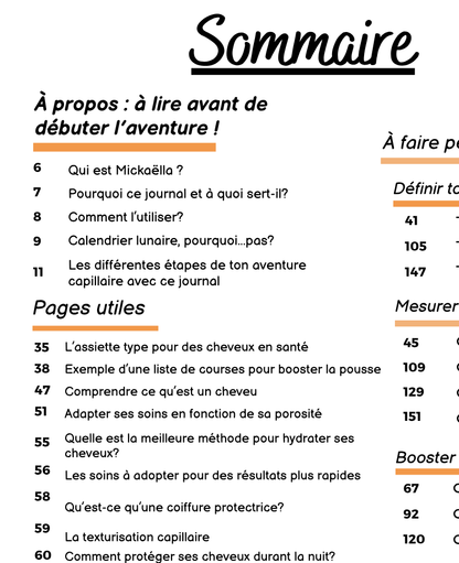 Mon Journal Capillaire - Un guide interactif pour des cheveux afros plus longs